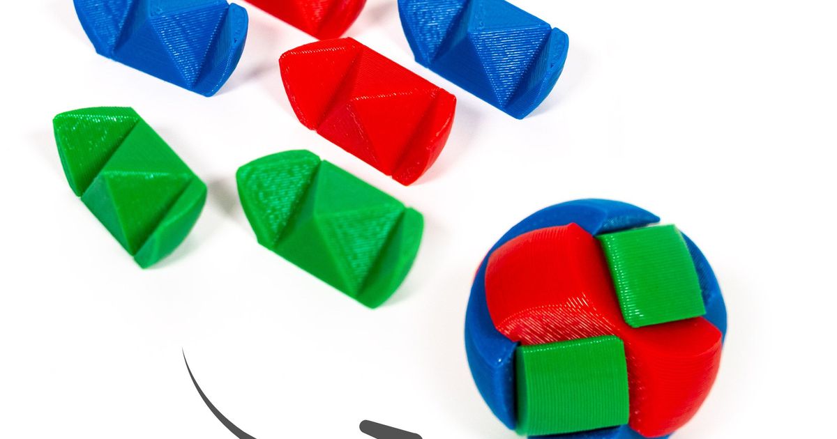 Kugel 6 teile Verriegelung Puzzle Nikoprints download frei stl Modell Printablescom 3d Modelle Spielzeuge Spiele Rätsel brain teasers Gedankensport einfach gehirn 3D print model - Mito3D