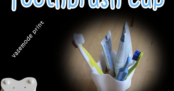 tooth shaped vase mode toothbrush holder-cup kel mek zubn kart ky ve tvaru zubu janb download free stl model printablescom 3d models household bathroom spiralized spiralvasemode toothbrushholder 3d print model - Mito3D