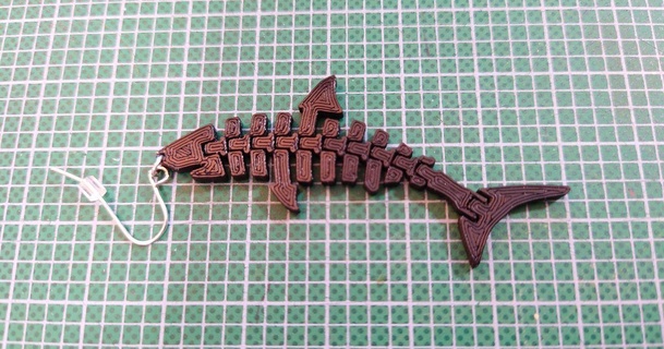 articolato squalo orecchino ladyrokujo Scarica gratuito stl modello printablescom 3d Modelli moda Accessori orecchini 3d print model - Mito3D