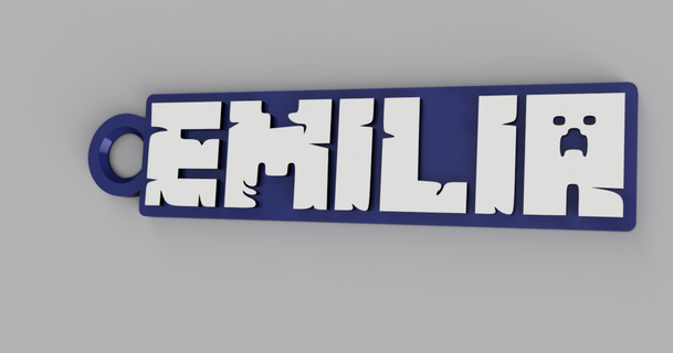 personnalisé Minecraft porte clés Émilie Fozi Télécharger libre stl modèle imprimablescom 3d modèles art conception 2d assiettes logos changement couche 3d print model - Mito3D