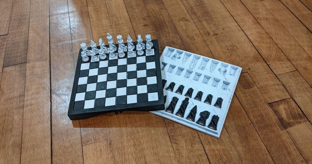 travel chess set magnetic board pieces box caelum1 download free stl model printablescom 3d models toys & games chessboardpieces 3d print model - Mito3D