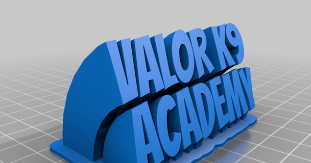 valor k9 academy plate text inaudible download free stl model printablescom 3d models household office customized 3d print model - Mito3D