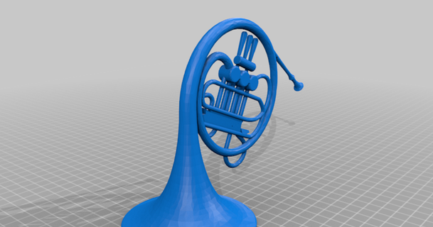 blue french horn inaudible download free stl model printablescom 3d models gadgets frenchhorn 3d print model - Mito3D