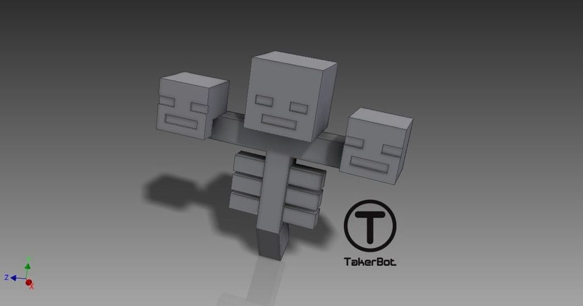 Minecraft murchar totalmente articulado Shane agarrador baixar livre stl modelo printablescom 3d modelos brinquedos jogos ar esqueleto murcho 3D print model - Mito3D