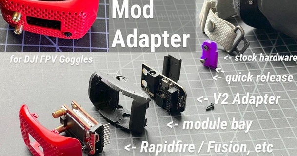 analogico modulo baia montare Presto pubblicazione v2 + v3 adattatore dji occhiali t4obrien Scarica gratuito stl modello printablescom 3d Modelli passatempo creatori rc robotica 3d print model - Mito3D