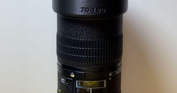 lente capucha Nikon 70 180 f45 56 micro conceder Parker estudio descargar gratis stl modelo imprimiblescom 3d modelos artilugio foto vídeo nikkor 70180 micronikkor nikon70180 3d print model - Mito3D