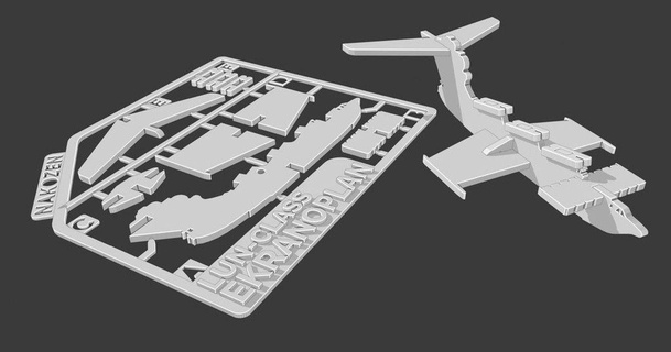 ekranoplan kit card nakozen download free stl model printablescom 3d models gadgets aeroplane aircraft airplane caspian 3d print model - Mito3D