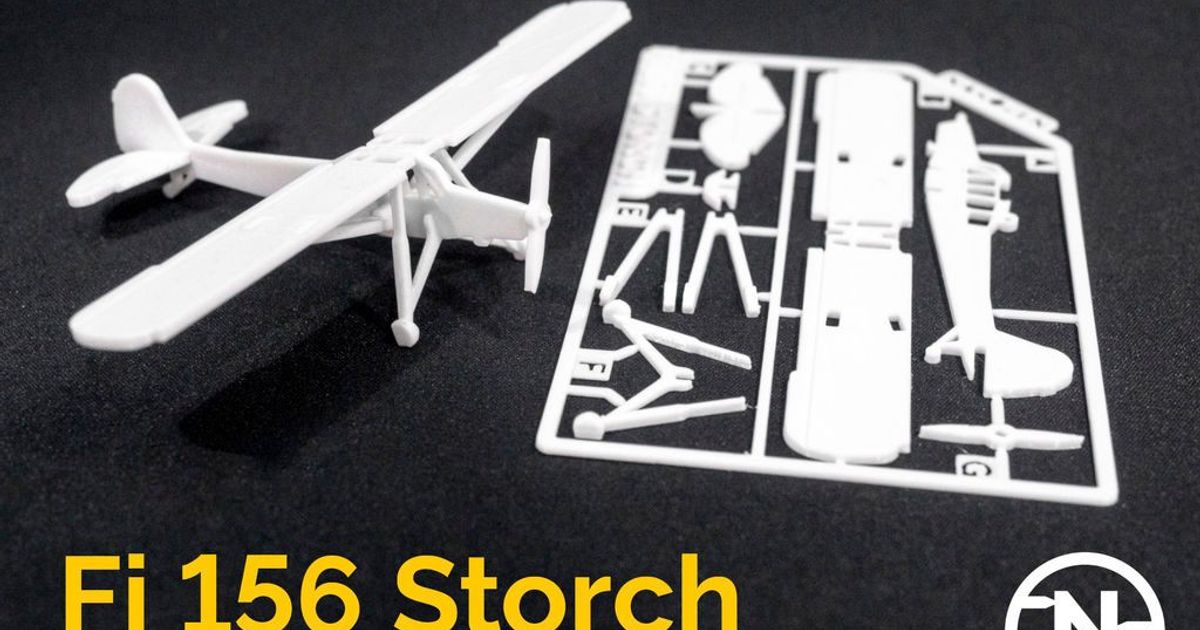 fi 156 Storch equipo tarjeta nakozen descargar gratis stl modelo imprimiblescom 3d modelos juguetes juegos edificio avión aeronave requiere ensamblaje 3D print model - Mito3D