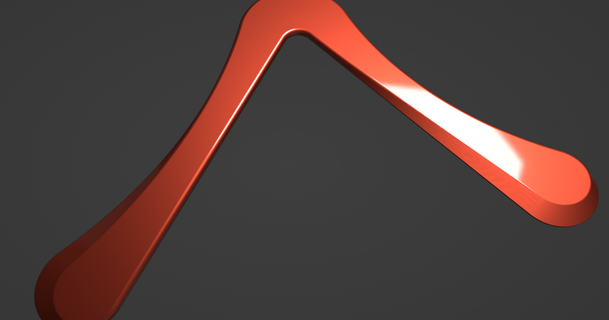 paramétrique boomerang solide bord lapjoint Télécharger libre stl modèle imprimablescom 3d modèles sports Extérieur 3d print model - Mito3D