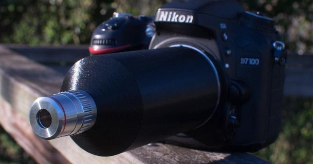 4 plan microscopio objetivo Nikon f mount Kajashey descargar gratis stl modelo imprimiblescom 3d modelos artilugio foto vídeo montar macro rms 3d print model - Mito3D