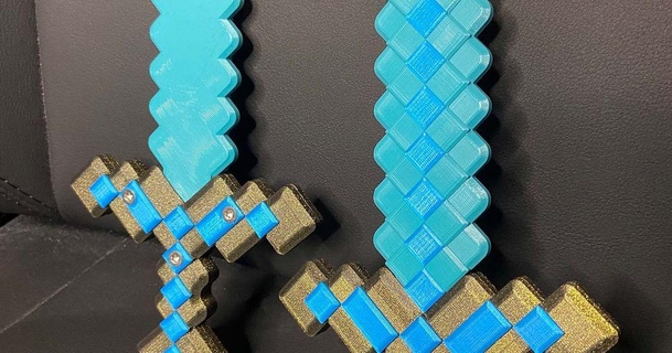 Minecraft espada marco descargar gratis stl modelo imprimiblescom 3d modelos juguetes juegos diamante 3d print model - Mito3D