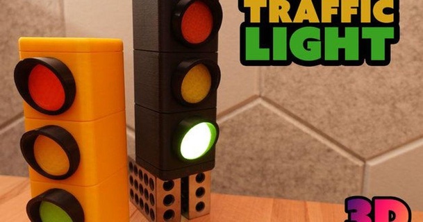 mekanik trafik ışık 3d basılı indir Bedava stl model printablescom modeller oyuncaklar oyunlar oyuncak ışığı 3d print model - Mito3D