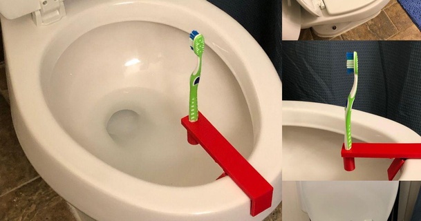 toilet toothbrush holder cat download free stl model printablescom 3d models household bathroom 3d print model - Mito3D