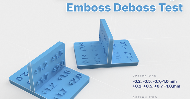 direction text logo emboss deboss test hexben3d download free stl model printablescom 3d models printers embossed 3d print model - Mito3D