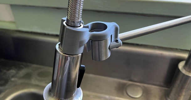 faucet nozzle angled gripper prelzel download free stl model printablescom 3d models household kitchen angle sink 3d print model - Mito3D