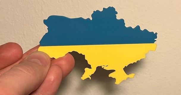 Ucrânia bandeira kevsparky baixar livre stl modelo printablescom 3d modelos arte Projeto 2d pratos logotipos 3d print model - Mito3D