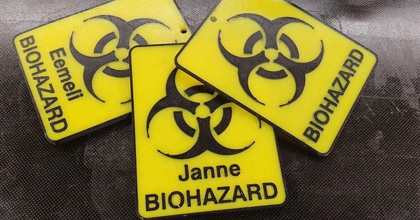 biohazard plate text janne download free stl model printablescom 3d models art & design 2d plates logos josef prusa 3d print model - Mito3D