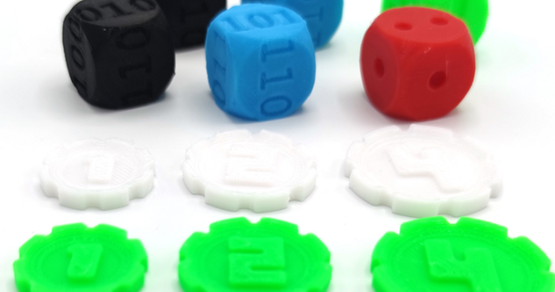 01 dice games robo pachisi math - logobox zdkderphb download free stl model printablescom 3d models learning haptic binary boardgame electronics game 3d print model - Mito3D