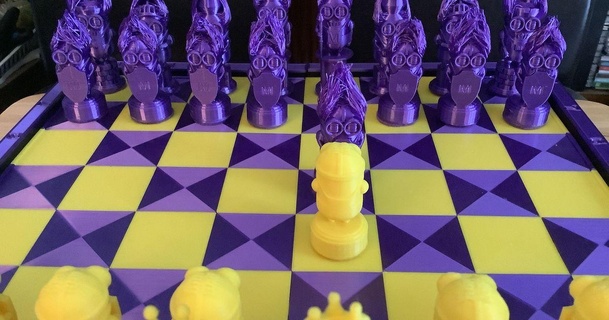 macho minions chess set whatwouldanengineerdo download free stl model printablescom 3d models toys & games board chessbishop chessboardpieces chessking chessknight 3d print model - Mito3D
