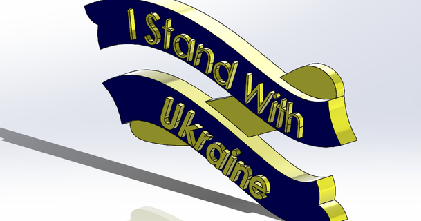 Ucraina banner ty10y Scarica gratuito stl modello printablescom 3d Modelli mondo scansioni invasione mettere in Russia supporto 3d print model - Mito3D