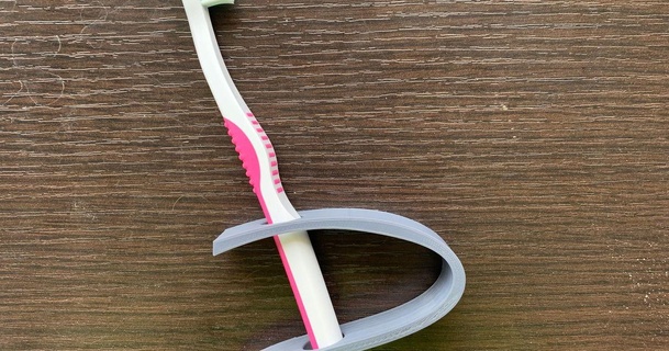 elegant simple toothbrush holder adastorm download free stl model printablescom 3d models household bathroom simpleprint simplistic toothbrushholder 3d print model - Mito3D