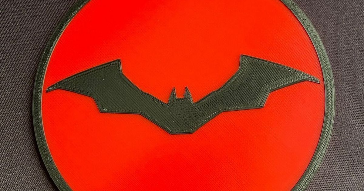 batman Coaster vues ringardes Télécharger libre stl modèle imprimablescom 3d modèles art conception 2d assiettes logos Batmanlogo symbole dccomique 3D print model - Mito3D