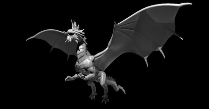 silver dragon flying mz4250 download free stl model printablescom 3d models toys & games rpg figures 3d print model - Mito3D