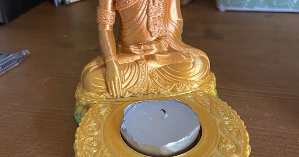 3d Buda estátua Chá leve vela tiques77 baixar livre stl modelo printablescom modelos arte Projeto designs 3d print model - Mito3D