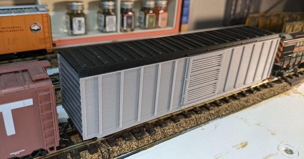 ho scale 50 53 foot box cars sdhayes download free stl model printablescom 3d models toys & games boxcar hoscale hoscaletrain modeltrain train 3d print model - Mito3D