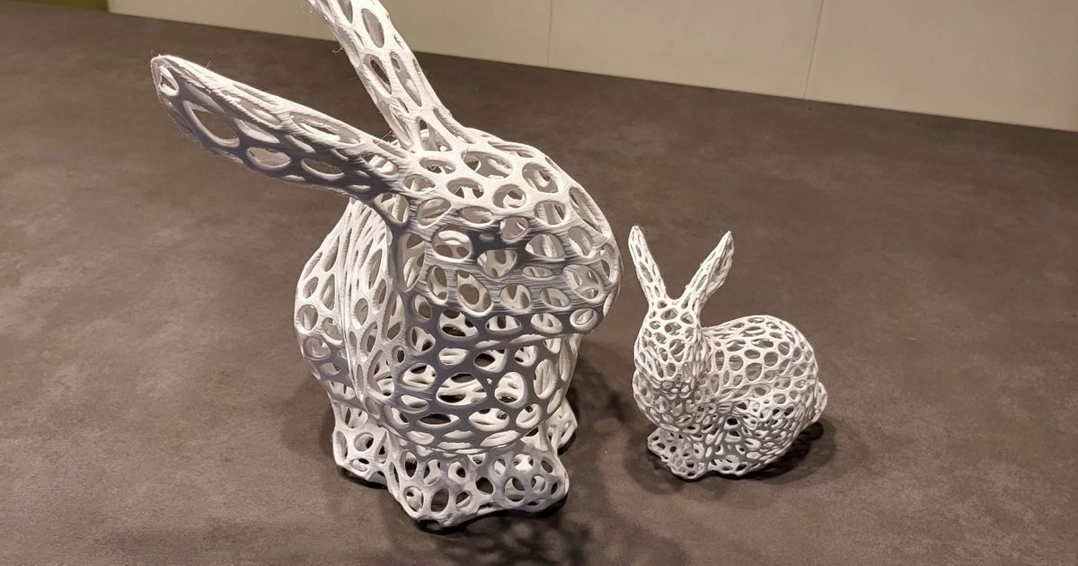 voronoi easter bunny-rabbit osterhase bernd download free stl model printablescom 3d models household decor bunny easterbunny hase osterdekoration 3D print model - Mito3D