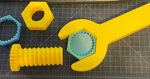 esadecimale Noce chiave inglese giocattolo puzza Scarica gratuito stl modello printablescom 3d Modelli passatempo creatori meccanico parti bullone noccioline 3d print model - Mito3D