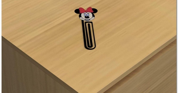 minnie mouse bookmark satellietje download free stl model printablescom 3d models household office book minniemouse 3d print model - Mito3D