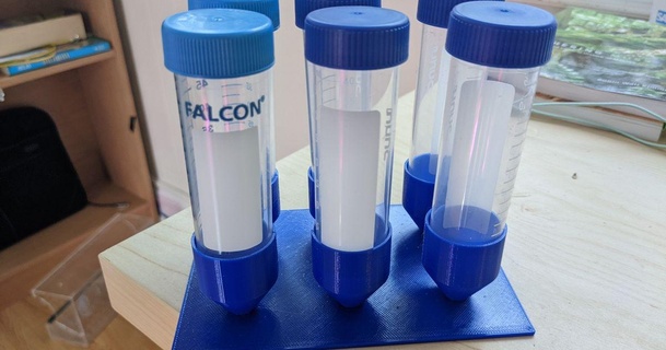 falcon tube 50 holder x6 patrick straz download free stl model printablescom 3d models learning chemistry & biology labequipment laboratory laboratorytools 3d print model - Mito3D
