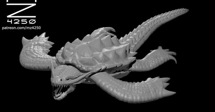 dragon turtle mz4250 download free stl model printablescom 3d models toys & games board dnd pathfinder 3d print model - Mito3D