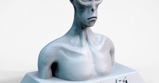 alien sculpture rikrdoga download free stl model printablescom 3d models art & design sculptures alien3d area51 sculpt ufo 3d print model - Mito3D