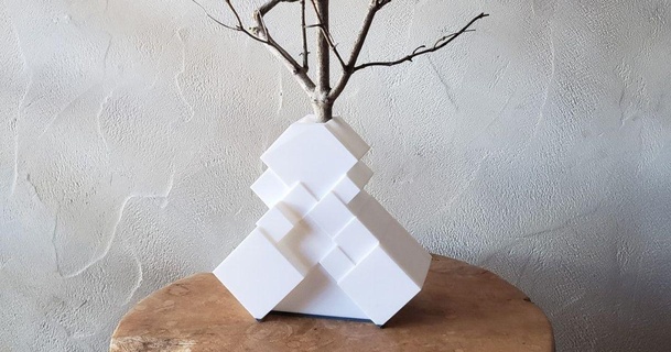 cubique vase chavant fou 3d Télécharger libre stl modèle imprimablescom modèles Ménage maison équipement conception fleur fleurs décoration d'intérieur 3d print model - Mito3D