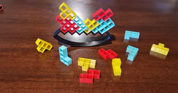 tetris équilibre femme Télécharger libre stl modèle imprimablescom 3d modèles jouets Jeux planche juego juegodemesa 3d print model - Mito3D