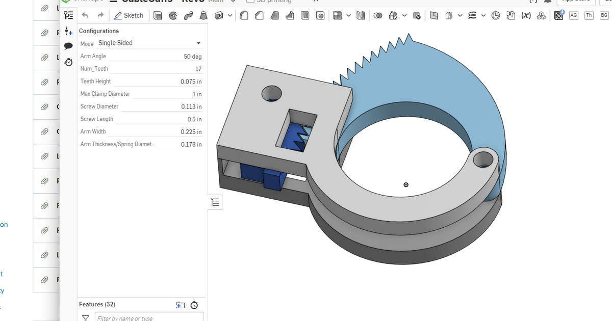 onshape configurable esposas rev3 maullar descargar gratis stl modelo imprimiblescom 3d modelos pasatiempo hacedores organizadores cable agitarse administración trinquete 3D print model - Mito3D