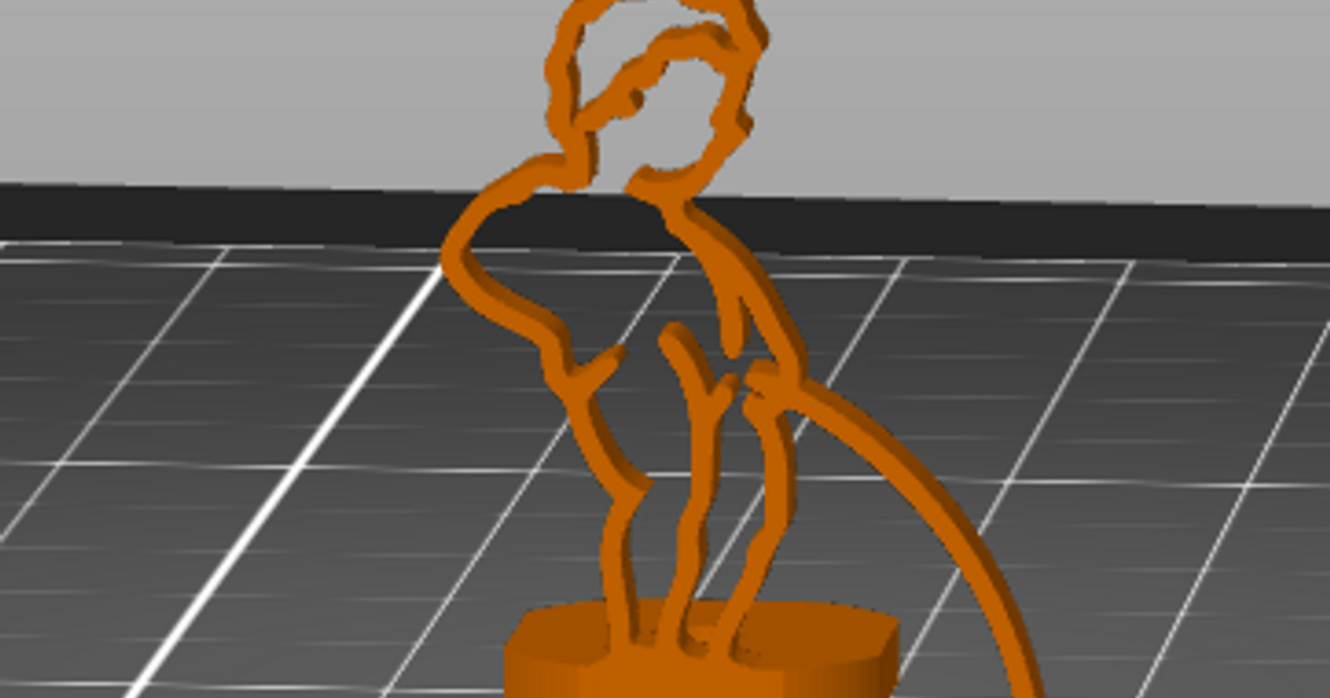 manneken pis silhouette sdewe download free stl model printablescom 3d models art & design sculptures contour sculpture 3D print model - Mito3D
