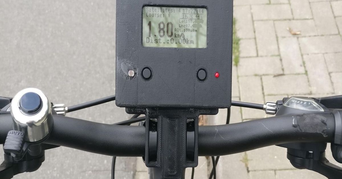 GPS vélo esp32 compteur vitesse sd enregistrement sage Télécharger libre stl modèle imprimablescom 3d modèles loisir fabricants idées 3dprinting arduino bicyclette 3D print model - Mito3D