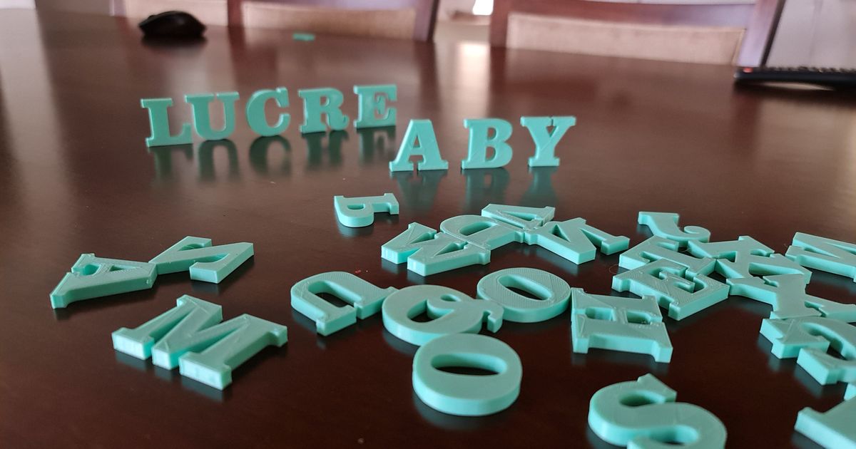 abecedario letras mujer descargar gratis stl modelo imprimiblescom 3d modelos juguetes juegos tablero 3D print model - Mito3D