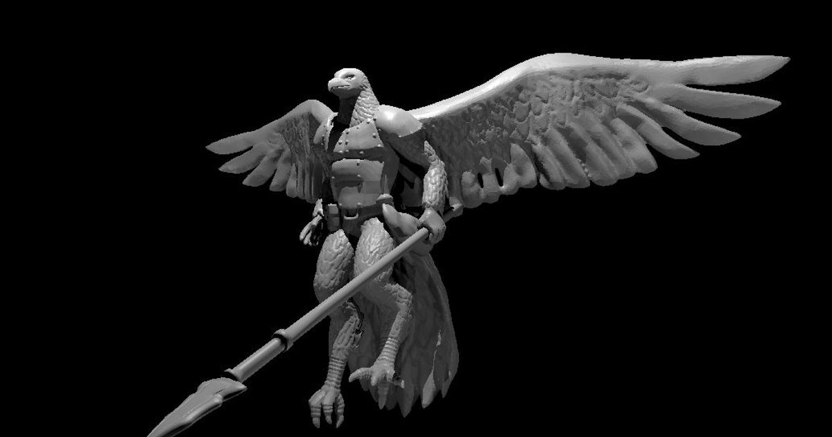 aarakocra aggiornato mz4250 Scarica gratuito stl modello printablescom 3d Modelli giocattoli Giochi tavola uccello dnd aquila 3D print model - Mito3D