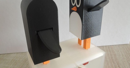 Pinguin Party mechanisch Spielzeug ignis Hexendoktor download frei stl Modell Printablescom 3d Modelle Kunst Design Skulpturen kinetisch mechanisches openscad 3d print model - Mito3D