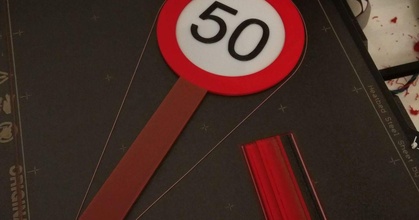 50 vitesse limite anniversaire signe Stefan Télécharger libre stl modèle imprimablescom 3d modèles art conception 2d assiettes logos décoration 39 caketopper 3d print model - Mito3D