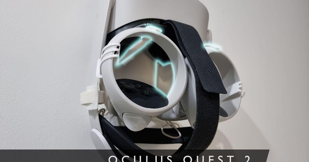 oculus quest 2 wall mount - tape edition cryo download free stl model printablescom 3d models household house equipment oculusquest2 oculusquest2strap quest2elitestrap vrheadsetmount 3d print model - Mito3D