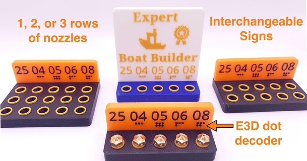 expert boat builder nozzle holder swappable signs 1 2 3 rows twisty 3d prints download free stl model printablescom models printers accessories benchy interchangeable 3d print model - Mito3D