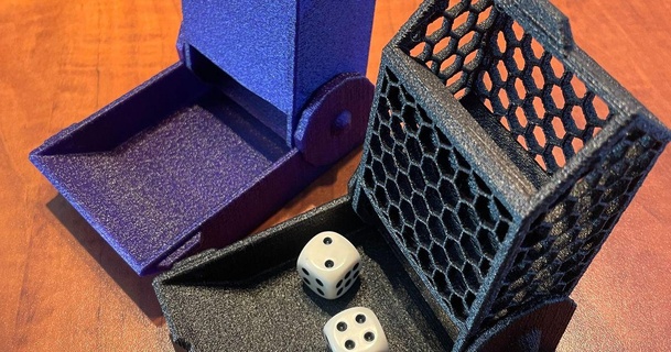 dice tower dahouzkat download free stl model printablescom 3d models toys & games board compact dicebox dicetower foldable folding 3d print model - Mito3D
