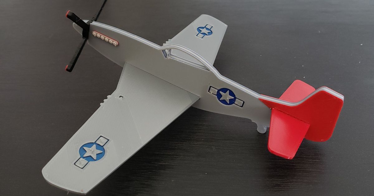 p 51 rosso coda mustang aereo dan Scarica gratuito stl modello printablescom 3d Modelli passatempo creatori idee kit p51 3D print model - Mito3D