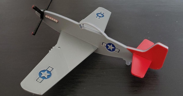 p-51 red tail mustang airplane dan download free stl model printablescom 3d models hobby & makers ideas kit p51 3d print model - Mito3D