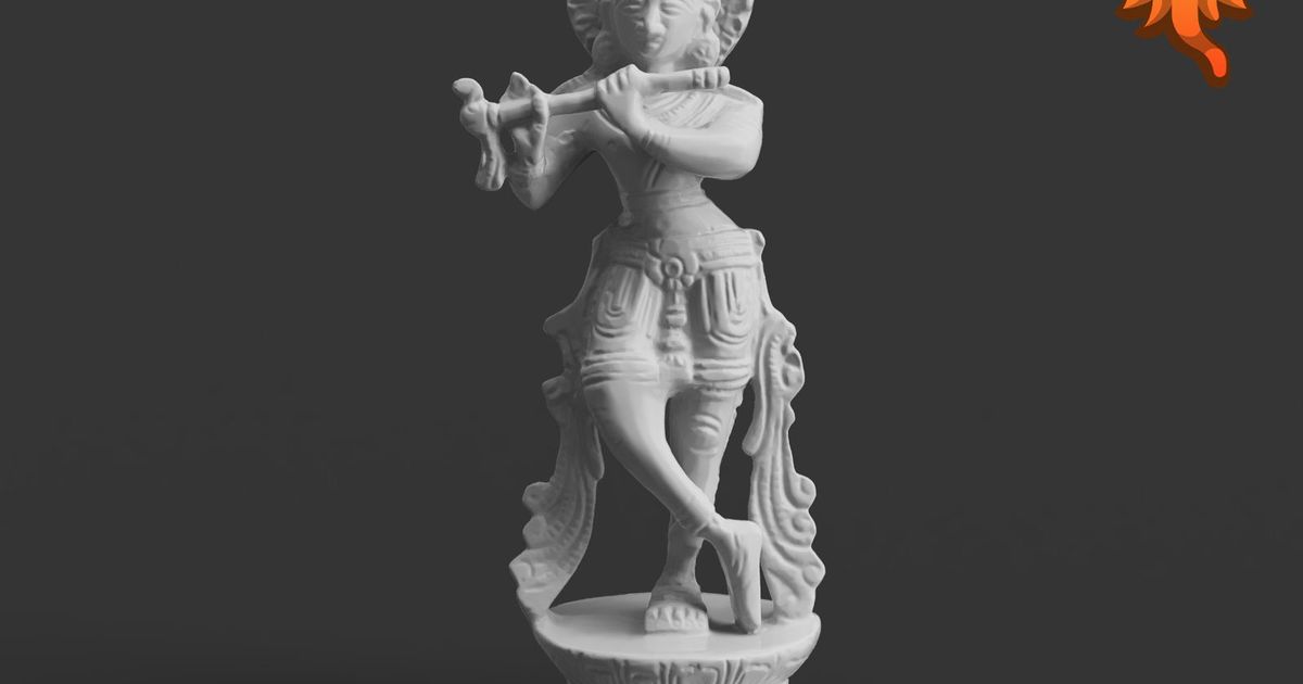 simbolismo Krishna flauta Deuses Índia baixar livre stl modelo printablescom 3d modelos arte Projeto esculturas Deus hindu indiano 3D print model - Mito3D